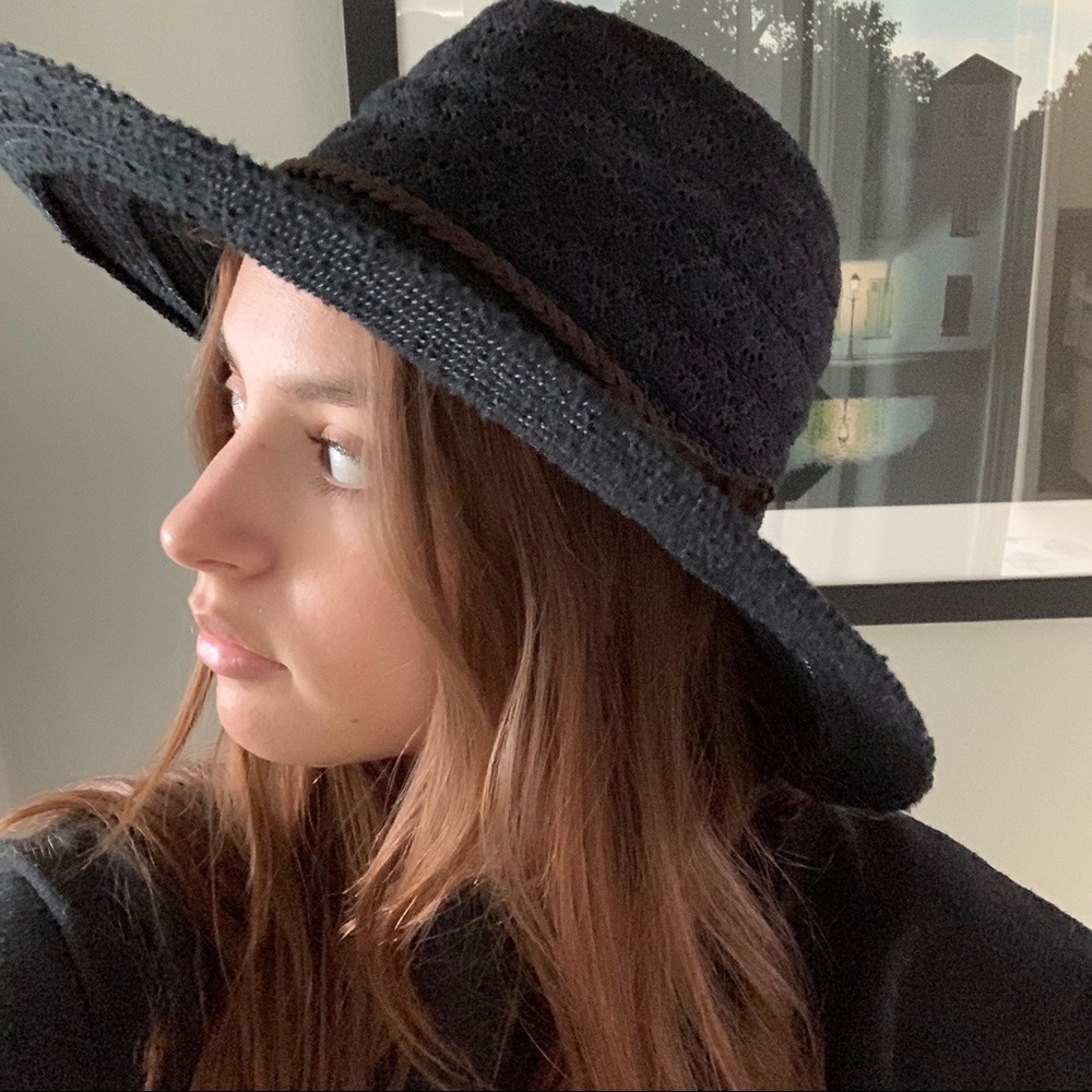 Free People black lace sun hat